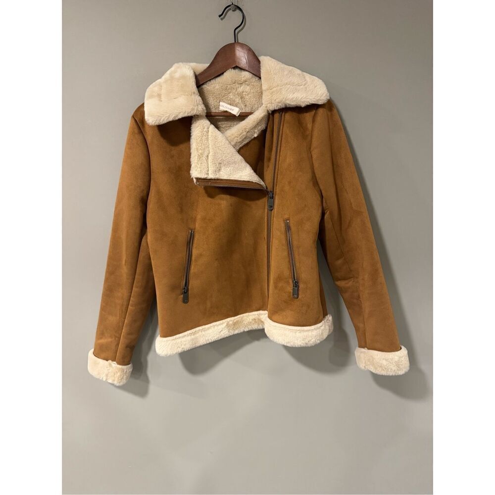 Solitaire Tan Shearling-Trim Utility Jacket